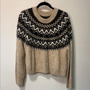Abercrombie & Fitch Nordic Pattern Sweater - Black and Cream